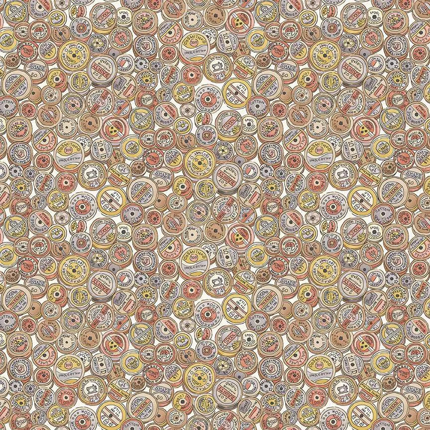 makower fabrics | patchworkstoff | atelier | spool cream