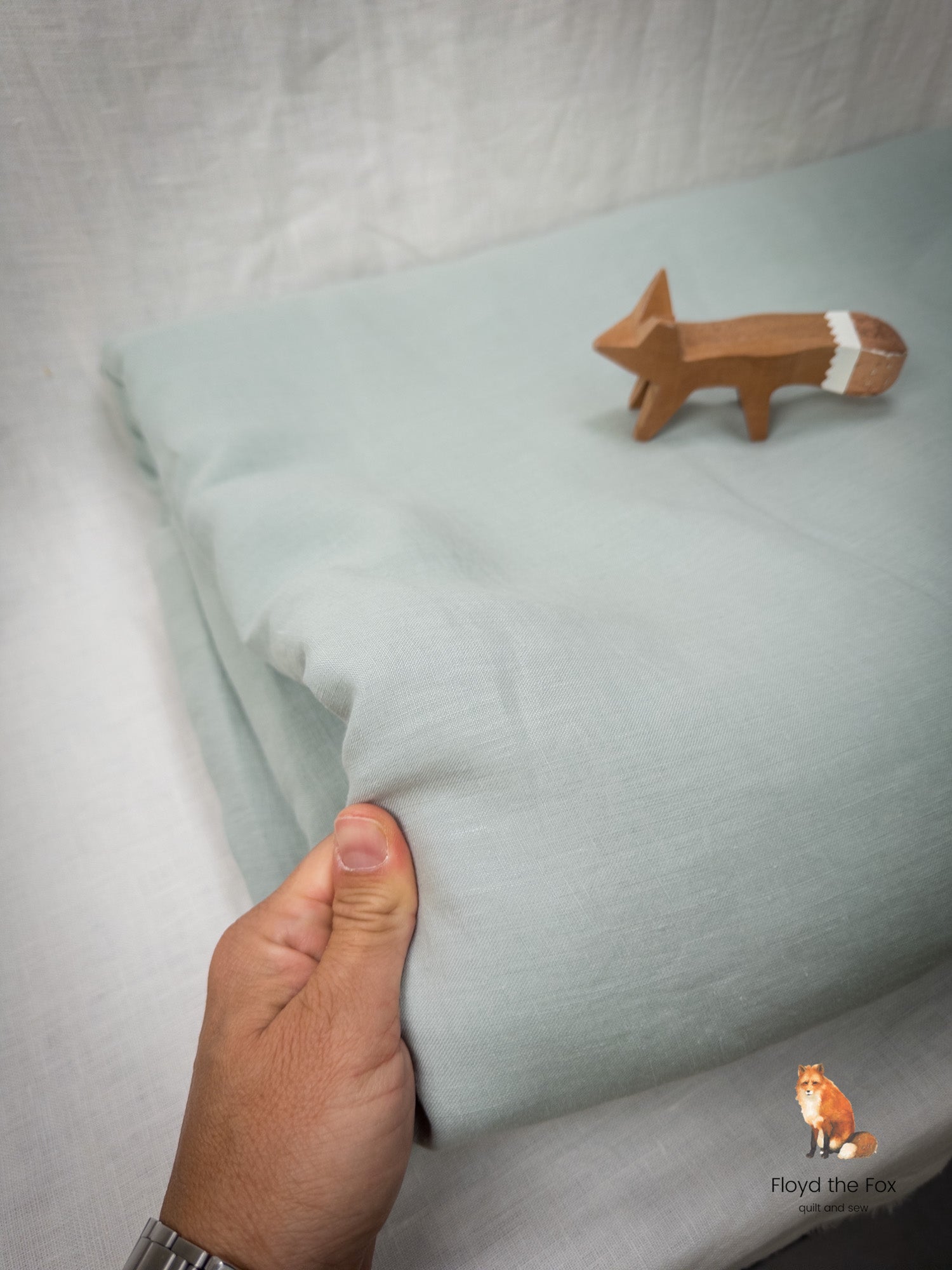 lino volpe | stone-washed linen from Apulia | extra-wide | eucalyptus