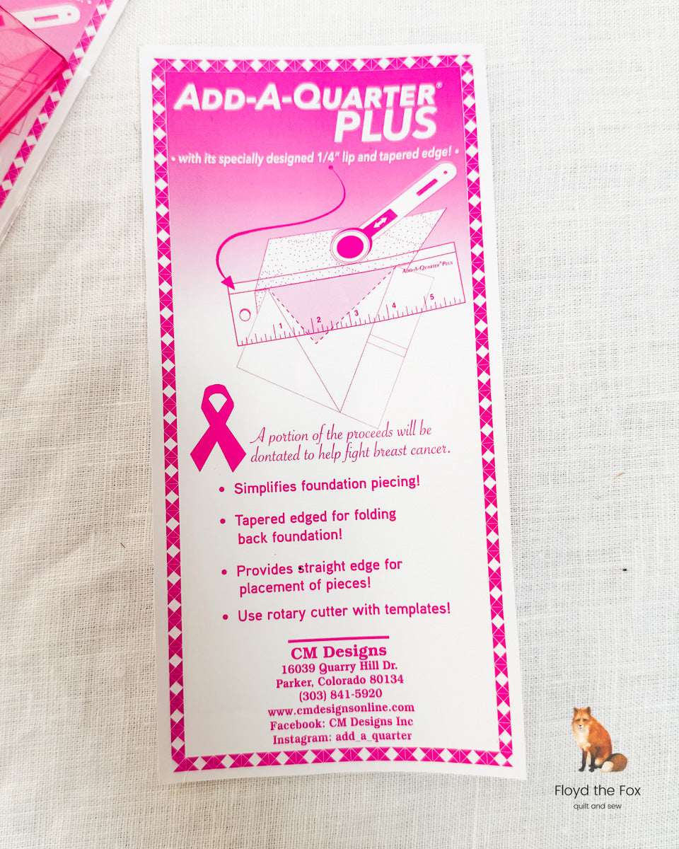 Add-A-Quarter Plus Regla | 6 inch kurz | rosa