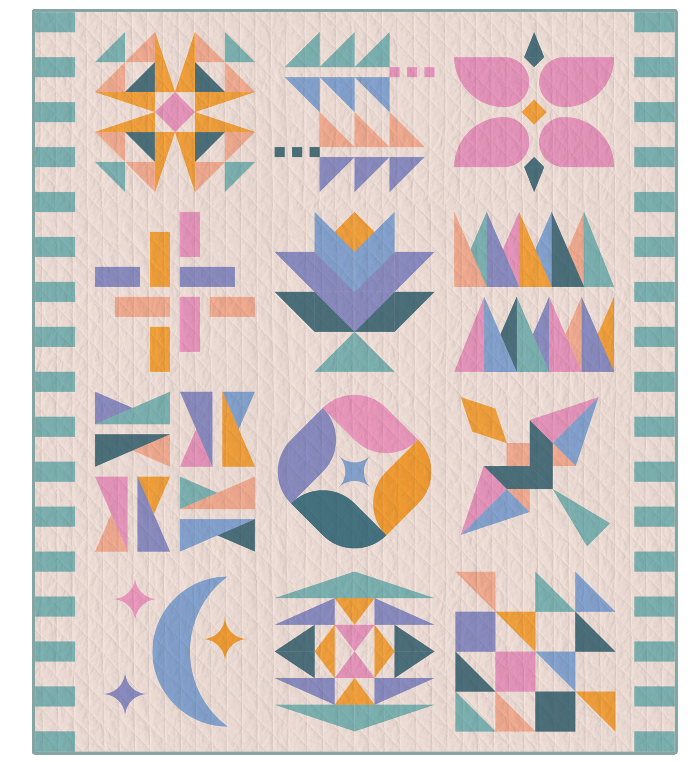 quiltkit | eudaimonia studio | hand+soul bom 2026 | sunset fjord