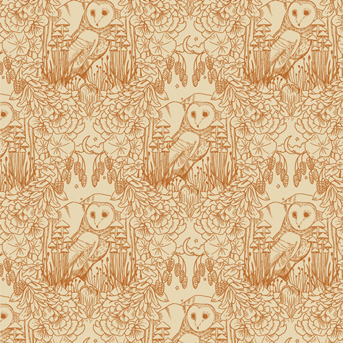 art gallery fabrics | coyote hill | moonlit guardian sepia - floydthefox