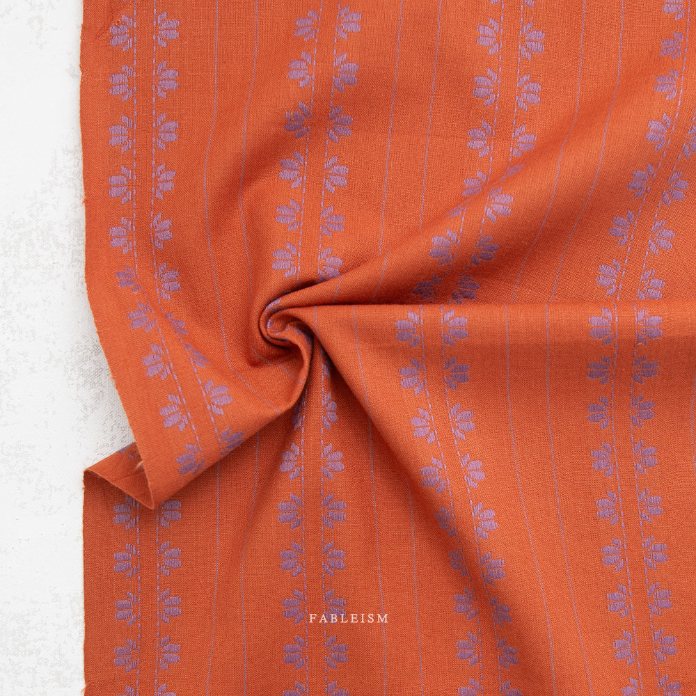 fableism supply co. | patchwork fabric | fine & dandy | deco stripe in navy/spice
