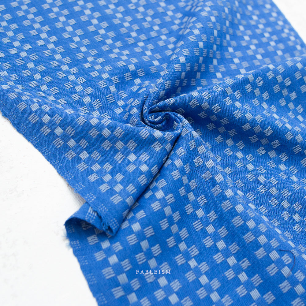 fableism supply co. | patchwork fabric | fine & dandy | basket weave in bright blue