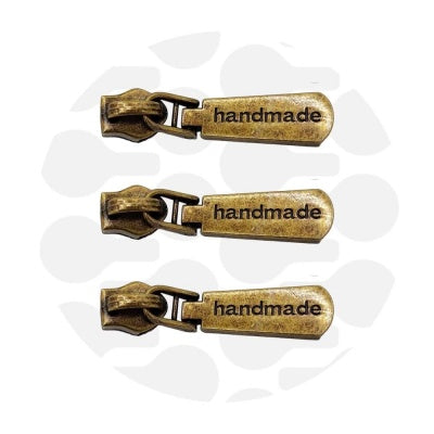 zipper zoo | slider | antique brass