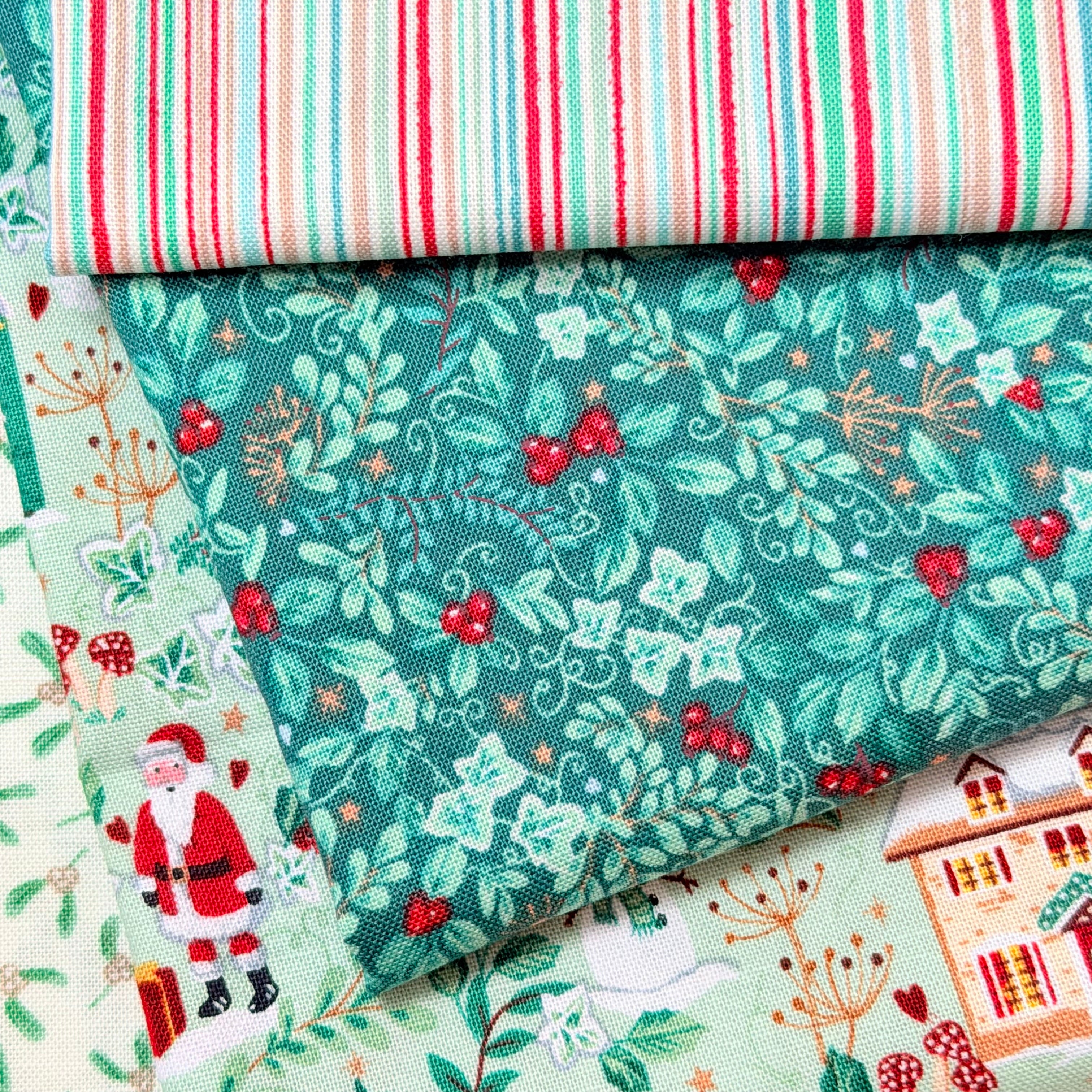 makower uk | patchworkstoff | country christmas | evergreen green