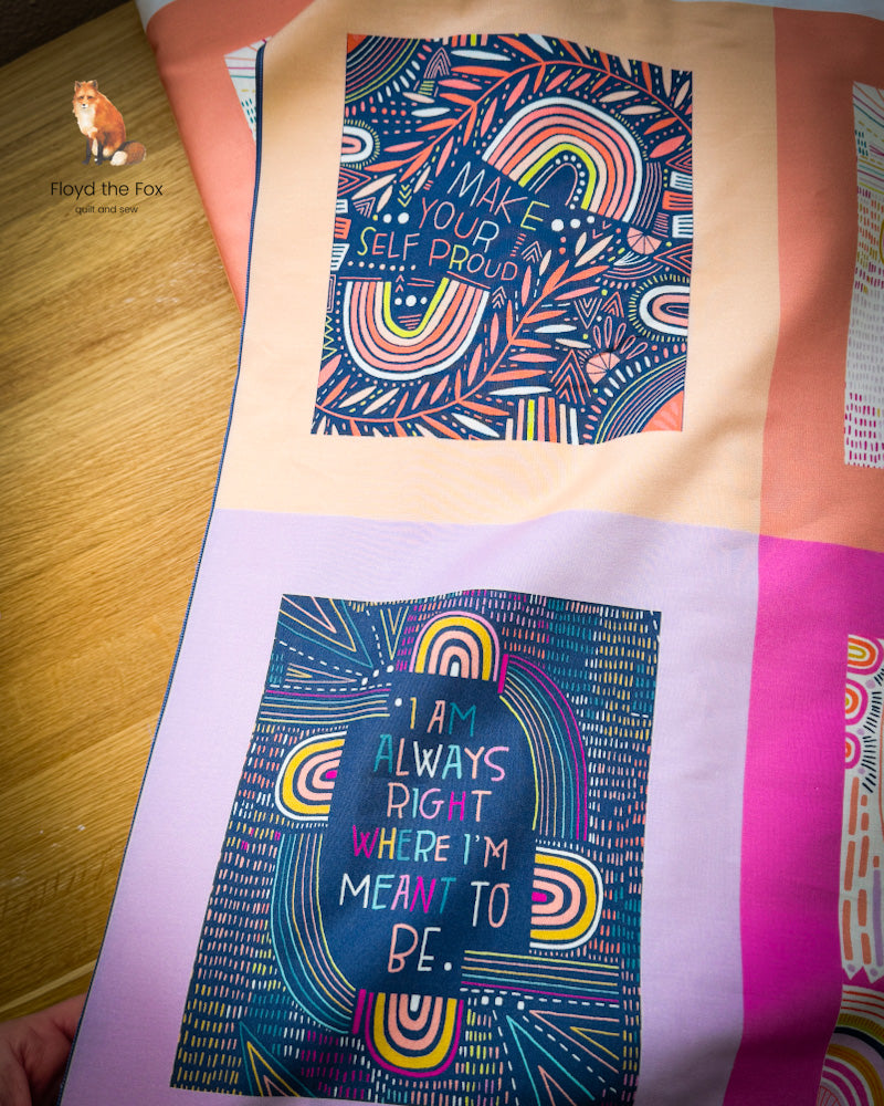 art gallery fabrics | sunrise sunset | affirmations panel - floydthefox