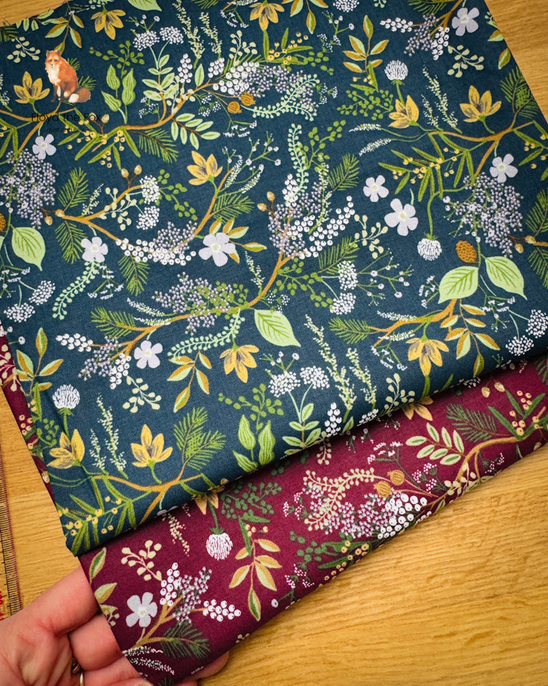 cotton+steel | rifle paper co | english rose | juniper forest burgundy - floydthefox