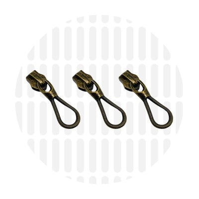 zipper zoo | slider | antique brass