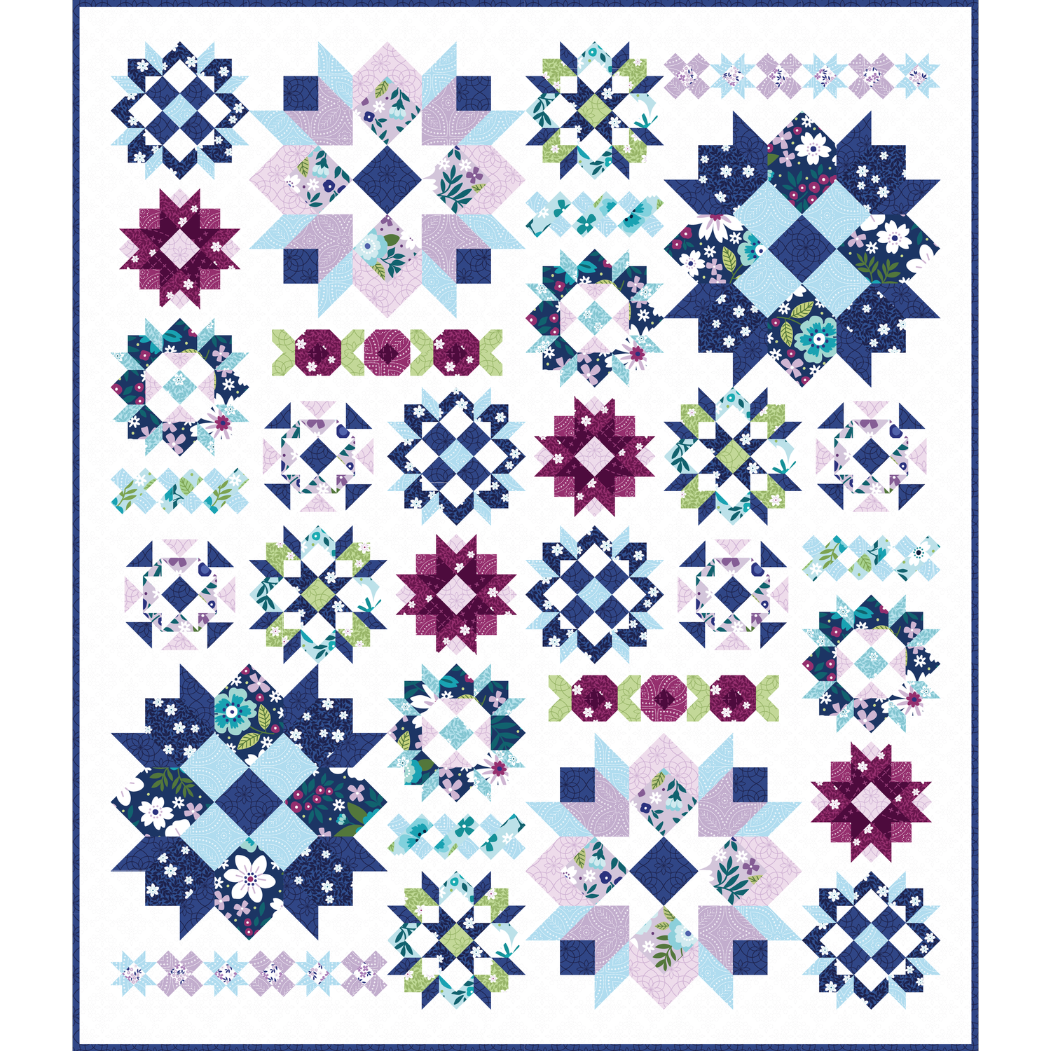 benartex | patchworkstoff | seaside garden | beachcomber cobalt
