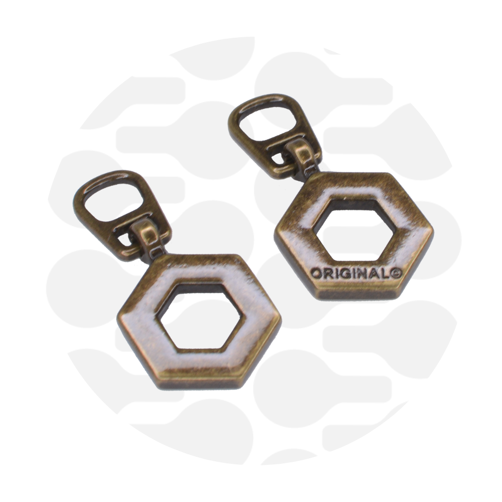 zipper zoo | anhänger | snap-on pull hexagon - floydthefox
