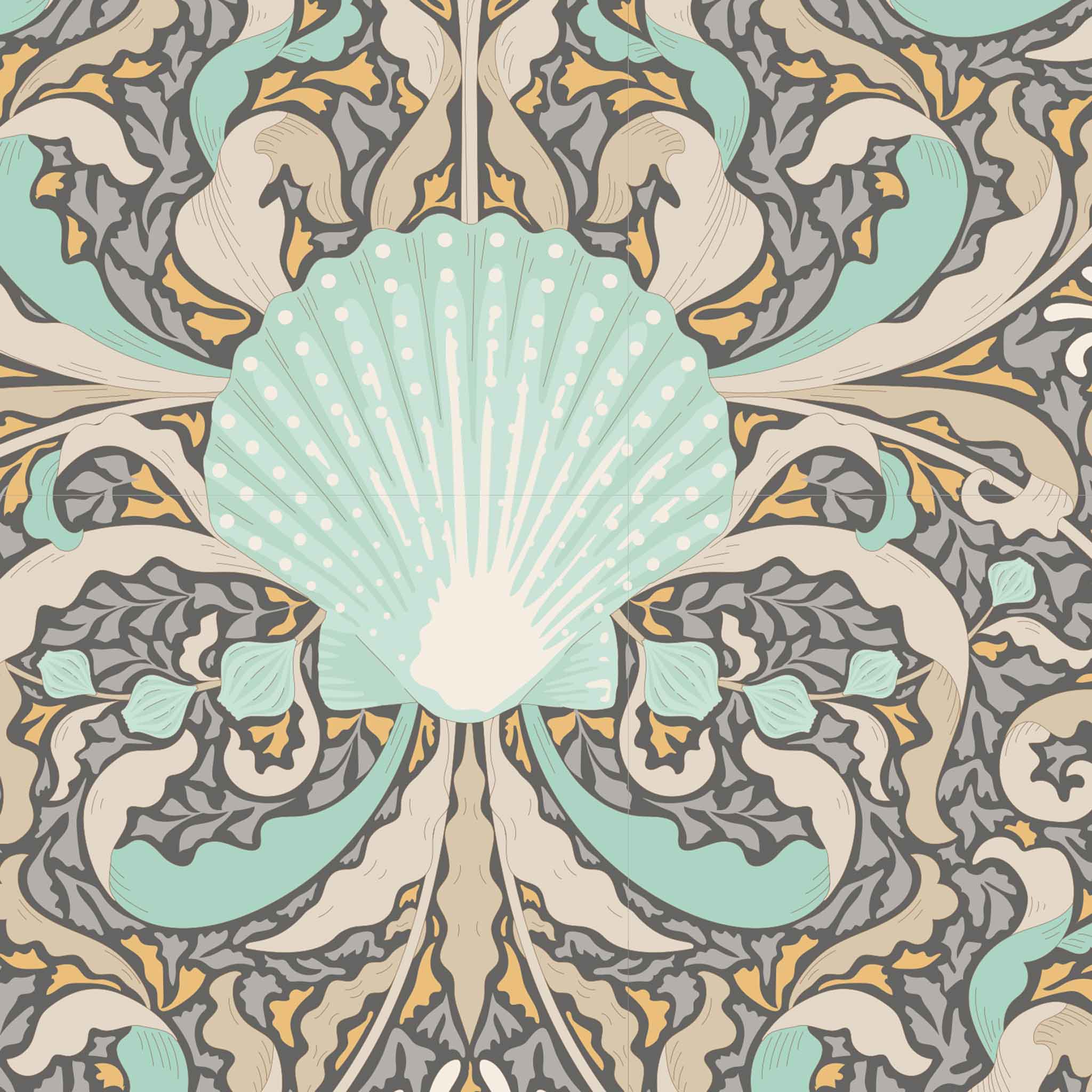 tilda | cotton beach | scallop shell grey - floydthefox