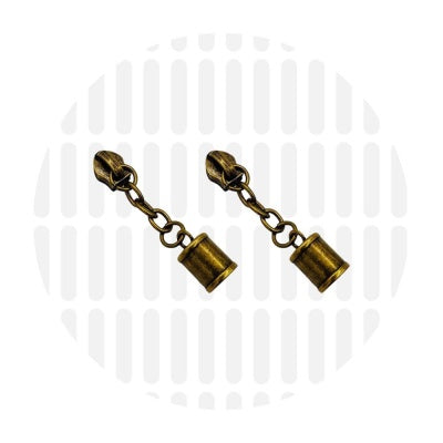 zipper zoo | slider | antique brass