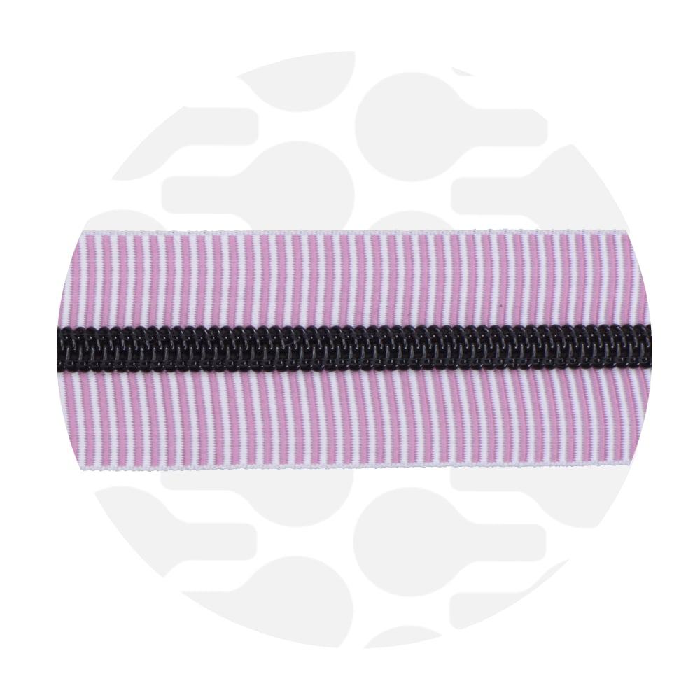 zipper zoo | endlos-reißverschluss | striped dusty pink - floydthefox