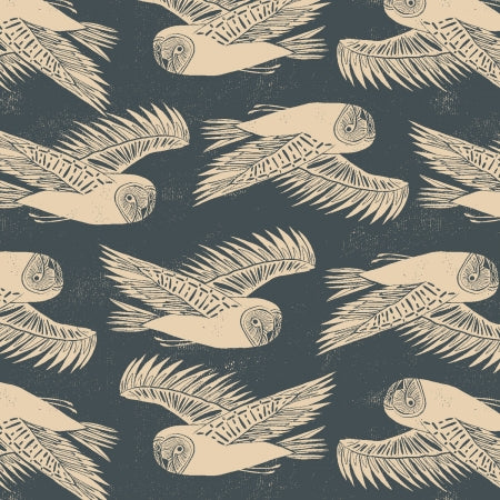 cotton+steel | canvas | twin hills | barn owl night - floydthefox