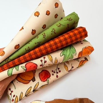 andover fabrics | patchworkstoff | harvest home | petite pumpkins cream - floydthefox