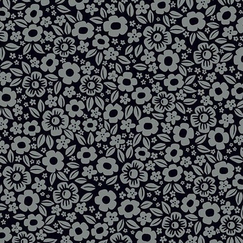andover | patchworkstoff | ghostly garden | floral fright black - floydthefox