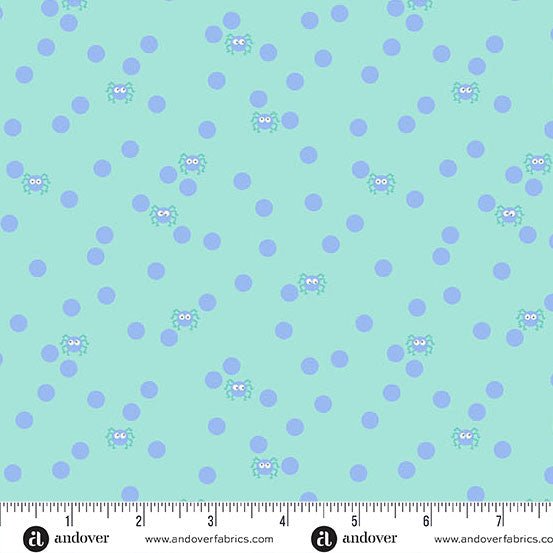 andover | patchworkstoff | ghostly garden | spin and spot aqua - floydthefox