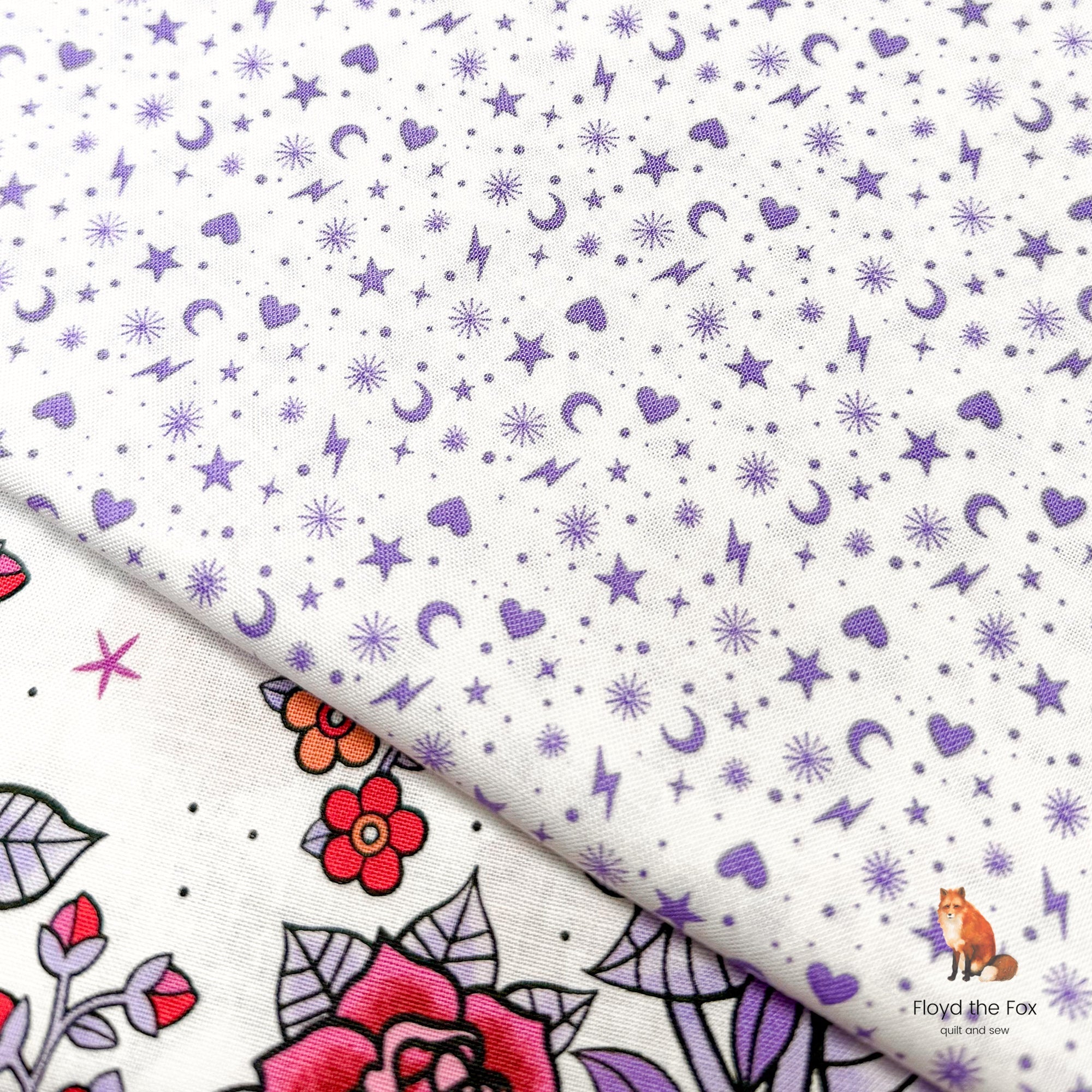 andover | patchworkstoff | perfect day | charm toss purple - floydthefox
