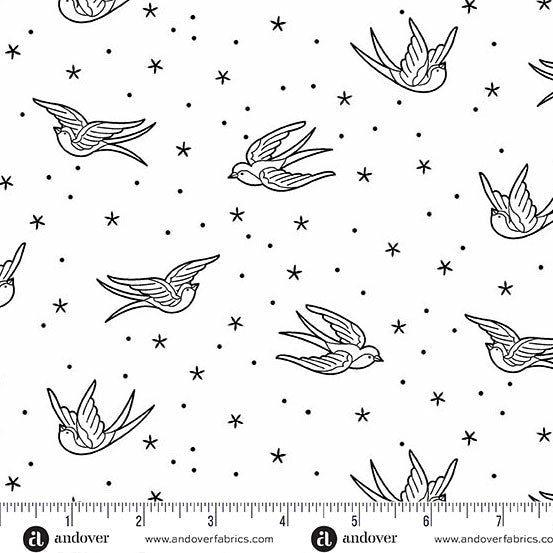 andover | patchworkstoff | perfect day | swallows white - floydthefox
