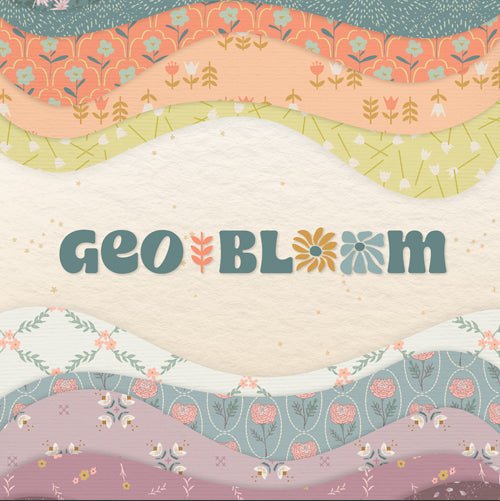 art gallery fabrics | 10" square "layer cake" bundle | geo bloom - floydthefox