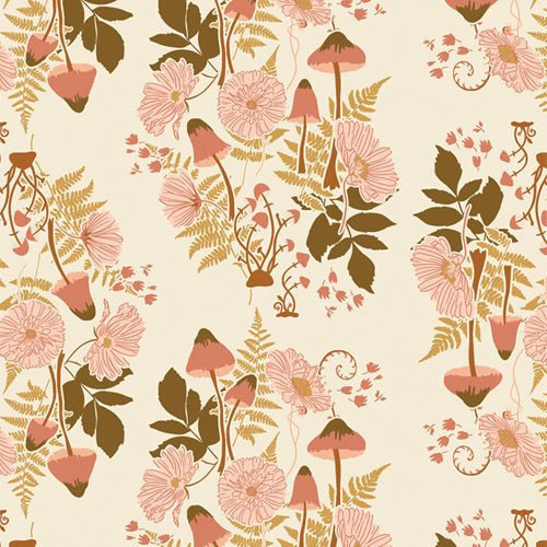 art gallery fabrics | wild forgotten | fern and fungus almond - floydthefox