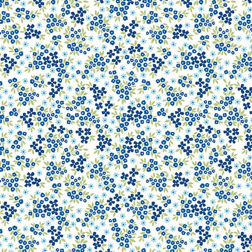 benartex | patchworkstoff | seaside garden | heather cobalt - floydthefox