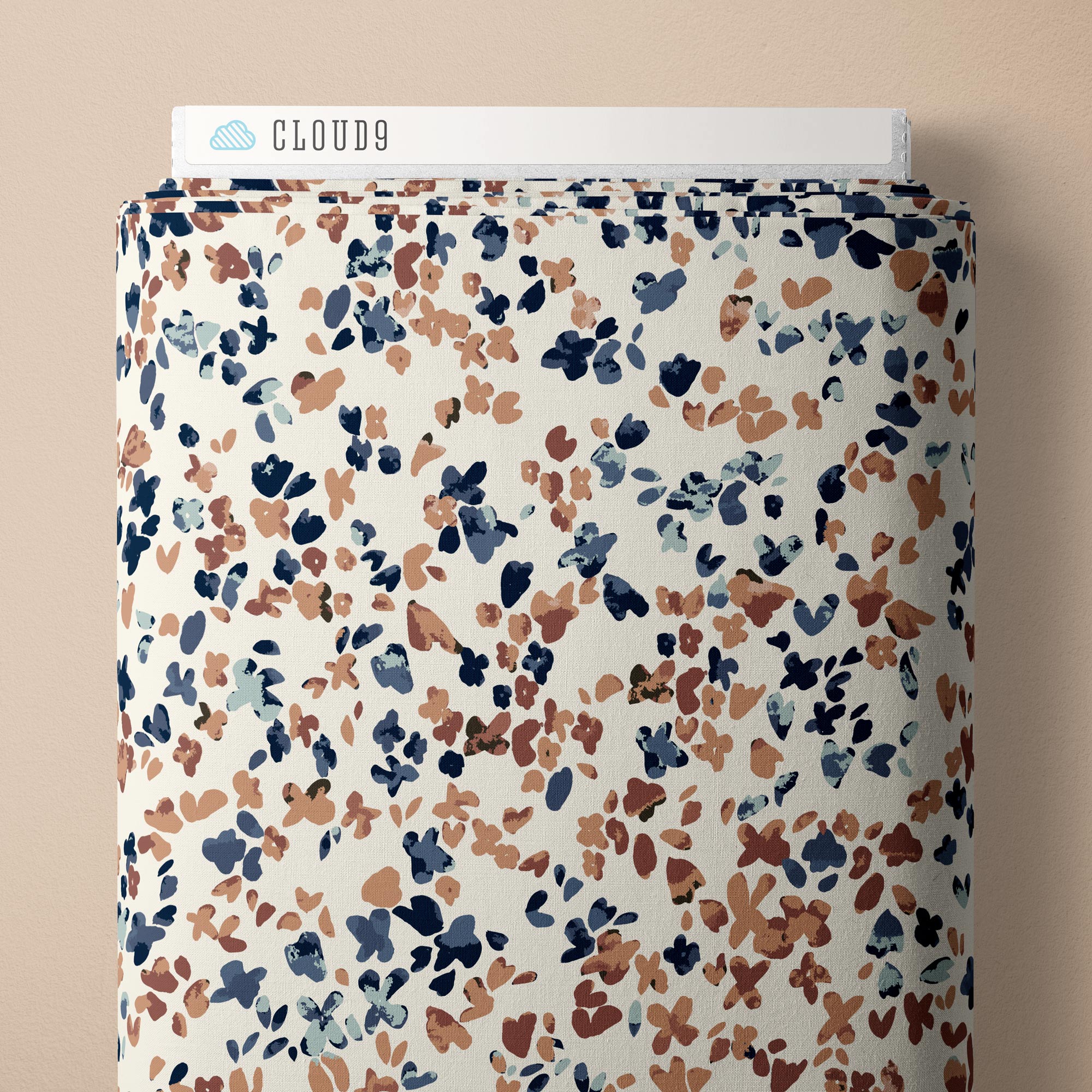 cloud9 fabrics | patchworkstoff | sienna and indigo | wild ditsy - floydthefox