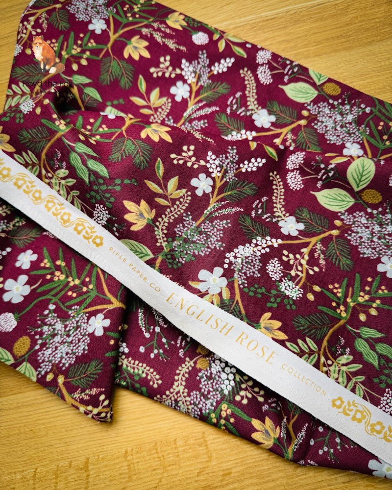 cotton+steel | rifle paper co | english rose | juniper forest burgundy - floydthefox