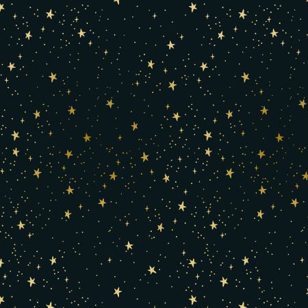 cotton+steel | rifle paper co | primavera | stars black metallic - floydthefox