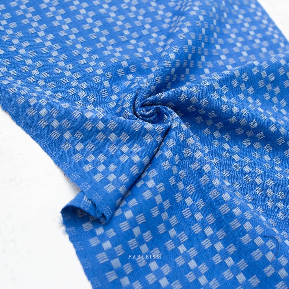 fableism supply co. | patchworkstoff | fine & dandy | basket weave in bright blue - floydthefox
