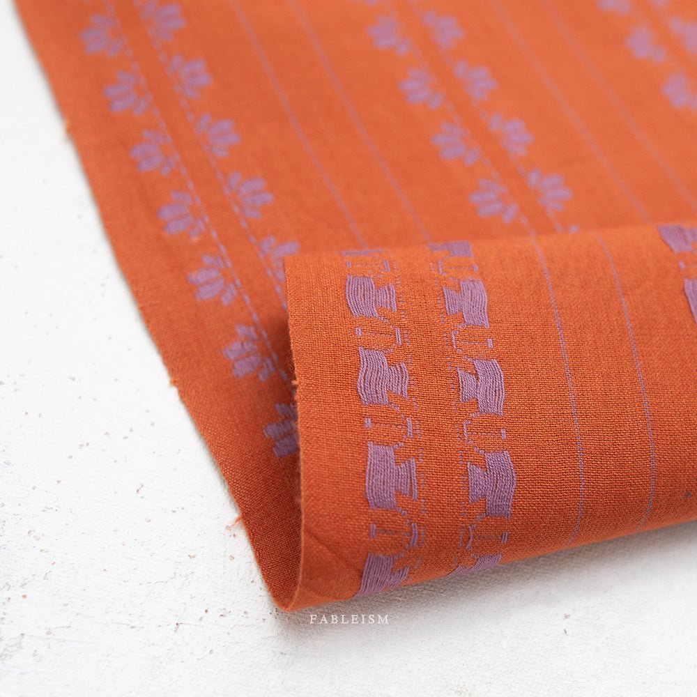 fableism supply co. | patchworkstoff | fine & dandy | deco stripe in navy/spice - floydthefox