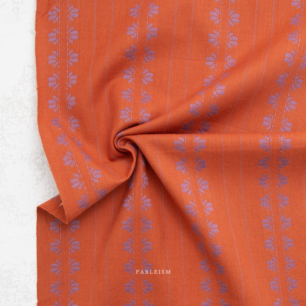 fableism supply co. | patchworkstoff | fine & dandy | deco stripe in navy/spice - floydthefox