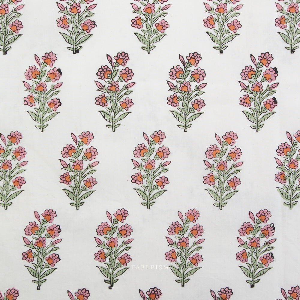 fableism supply co | patchworkstoff | indian block prints cottage | wild floral blushing - floydthefox