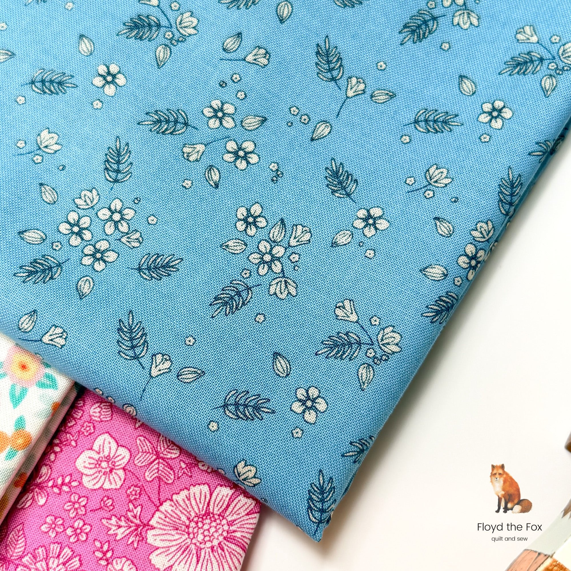 figo fabrics | floral romance | blossoms blue - floydthefox