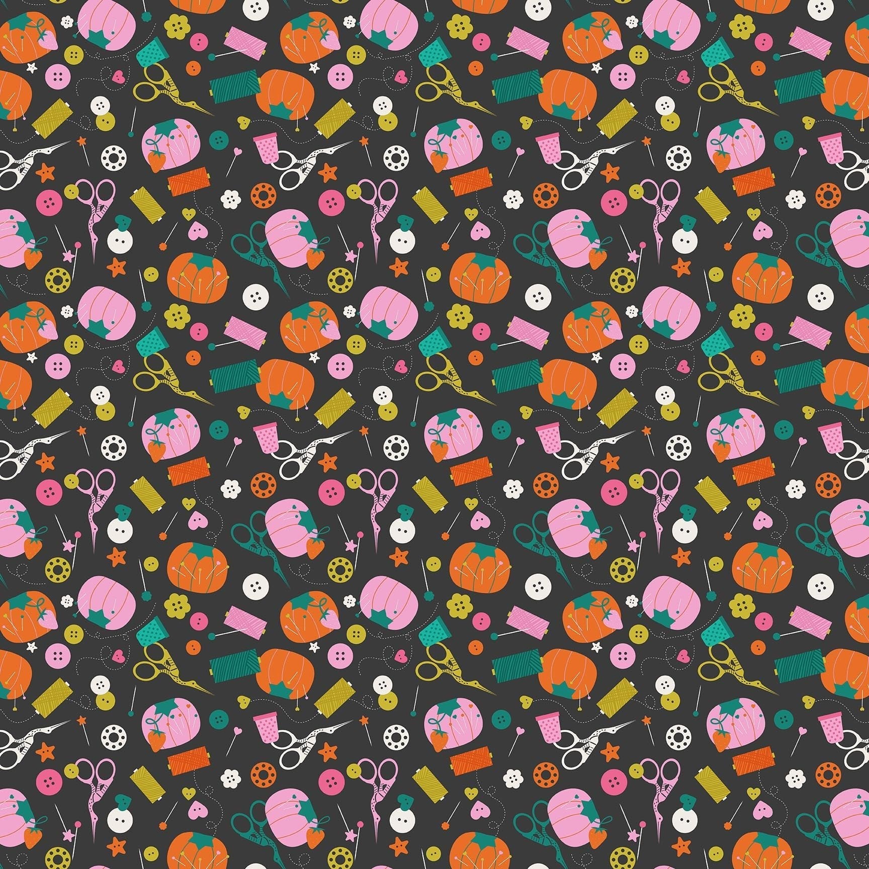figo fabrics | patchworkstoff | bits and bobs | notions black - floydthefox