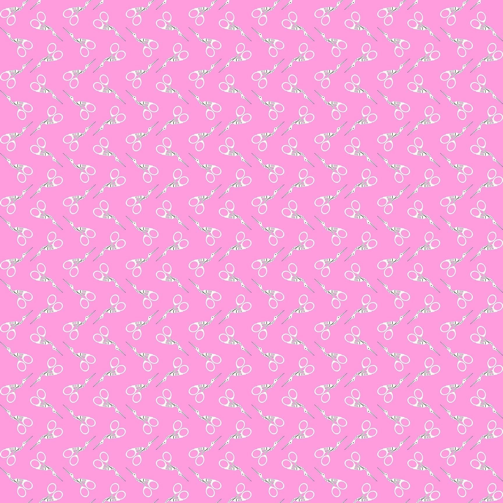 figo fabrics | patchworkstoff | bits and bobs | scissors pink - floydthefox