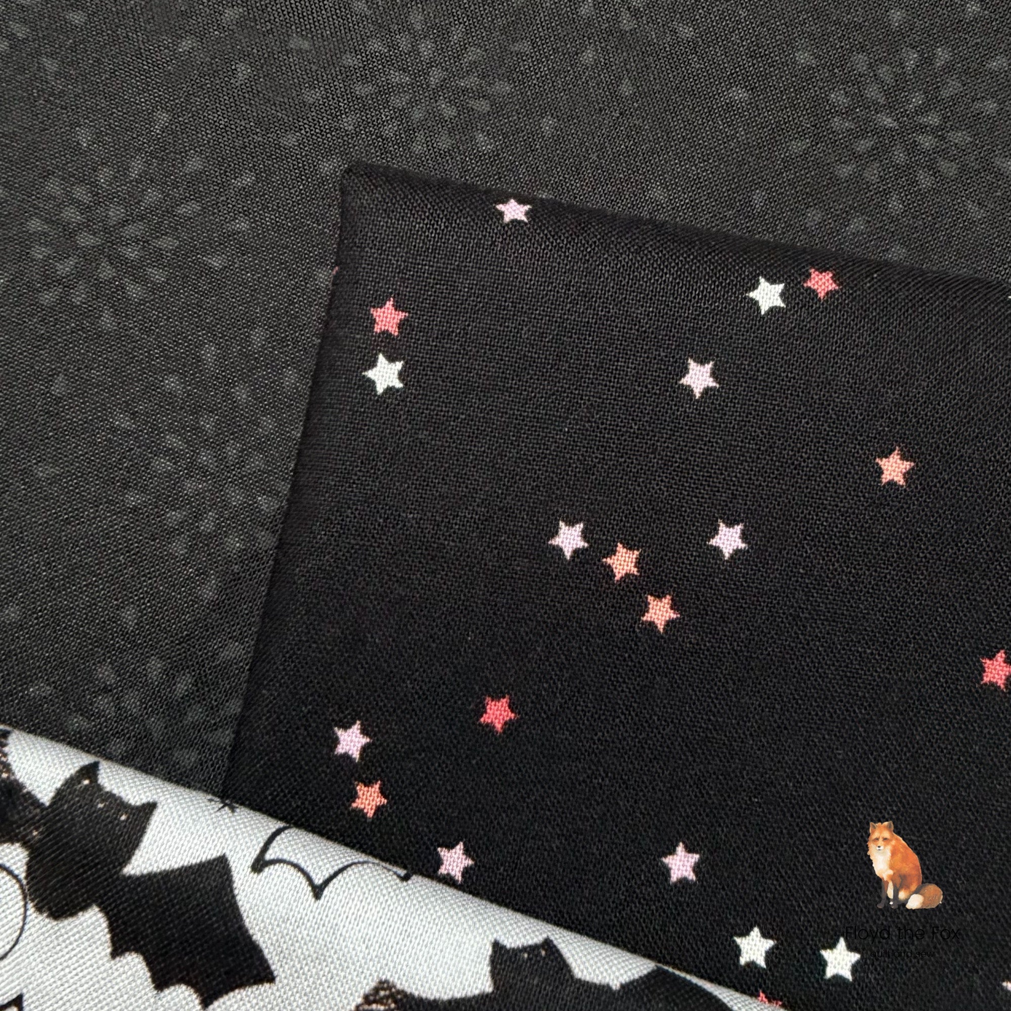 figo fabrics | patchworkstoff | sweet treats | stars black - floydthefox