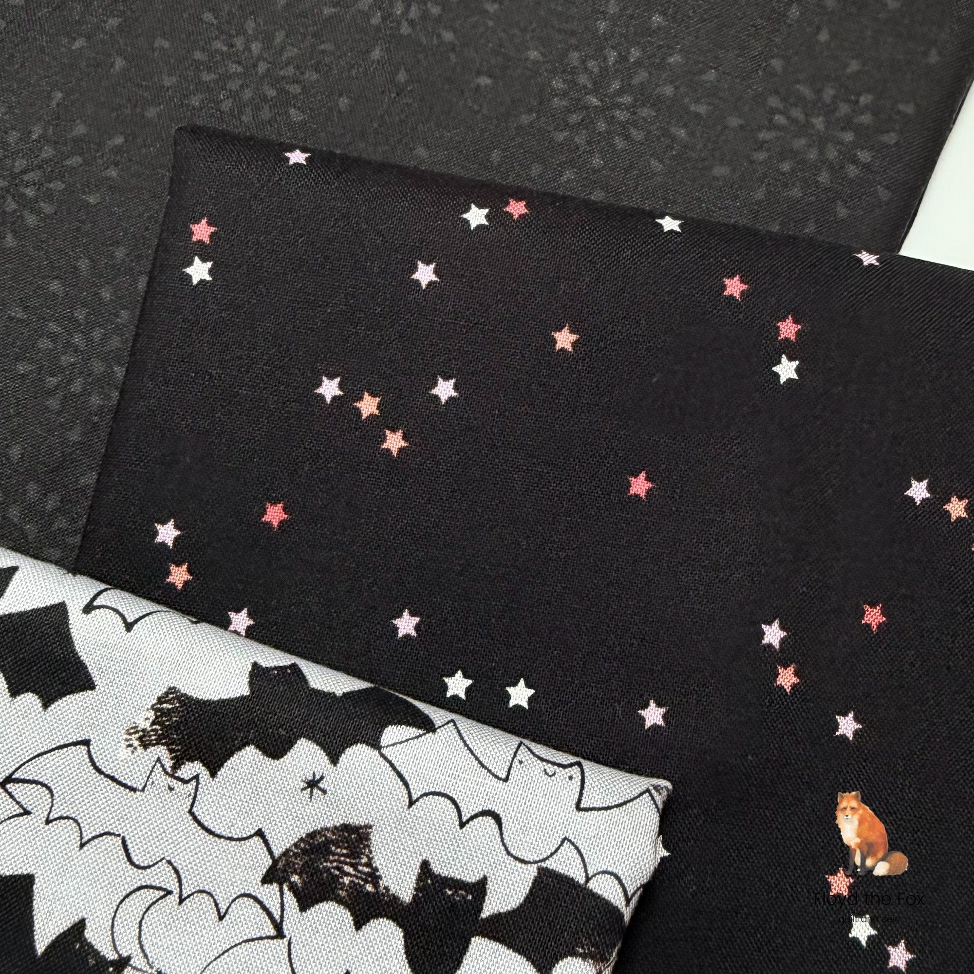 figo fabrics | patchworkstoff | sweet treats | stars black - floydthefox