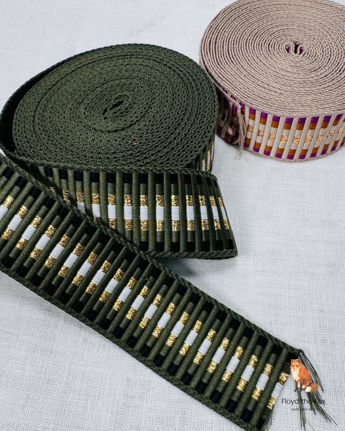 gurtband | 40mm | railroad tracks oliv - floydthefox