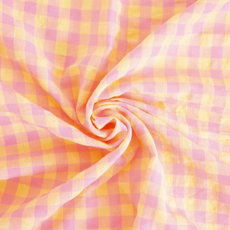 katia | baumwollstoff | vichy gingham | pink yellow