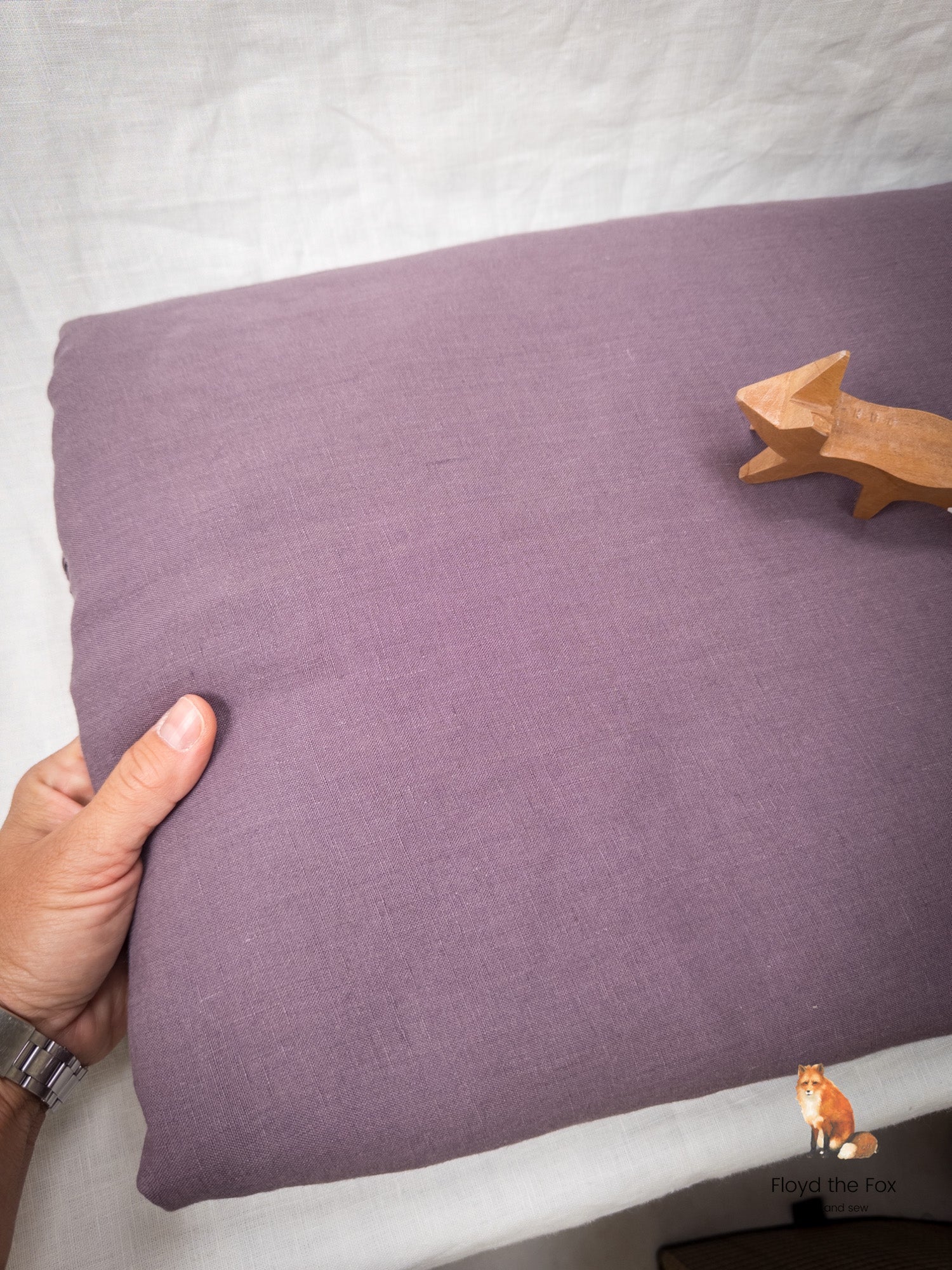 lino volpe | stone - washed leinen aus apulien | extra - breit | melanzana - floydthefox