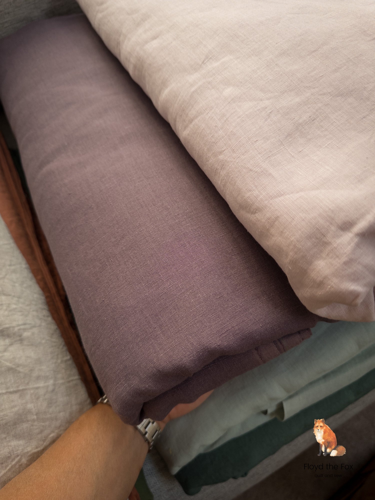 lino volpe | stone - washed leinen aus apulien | extra - breit | melanzana - floydthefox