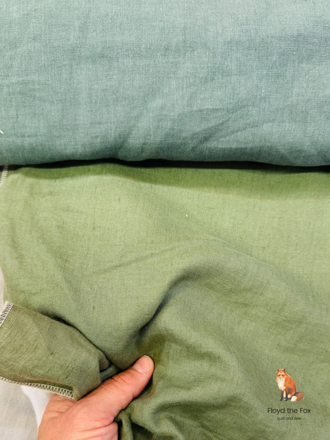 lino volpe | stone - washed leinen aus apulien | extra - breit | verde bosco - floydthefox