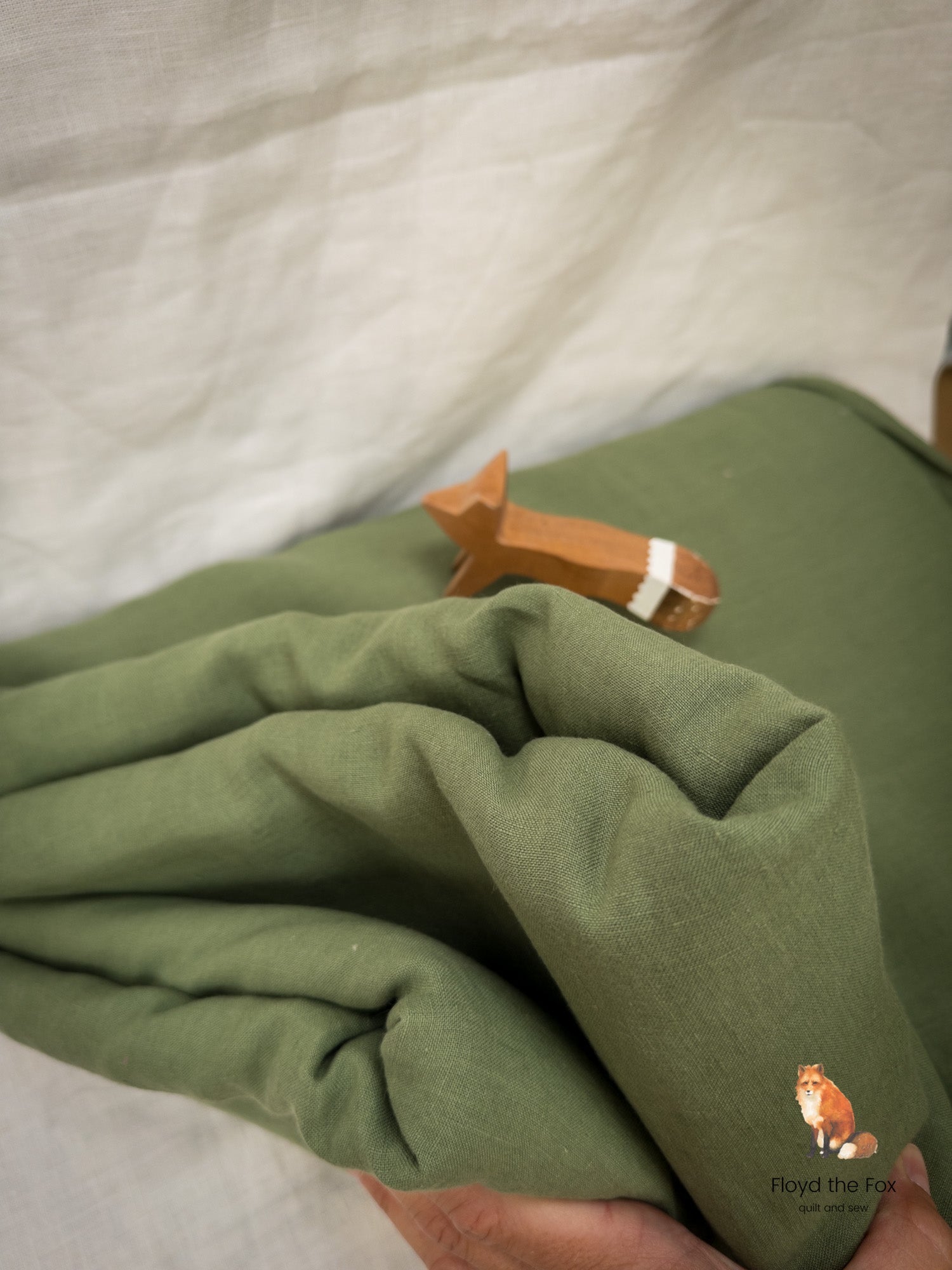 lino volpe | stone - washed leinen aus apulien | extra - breit | verde bosco - floydthefox