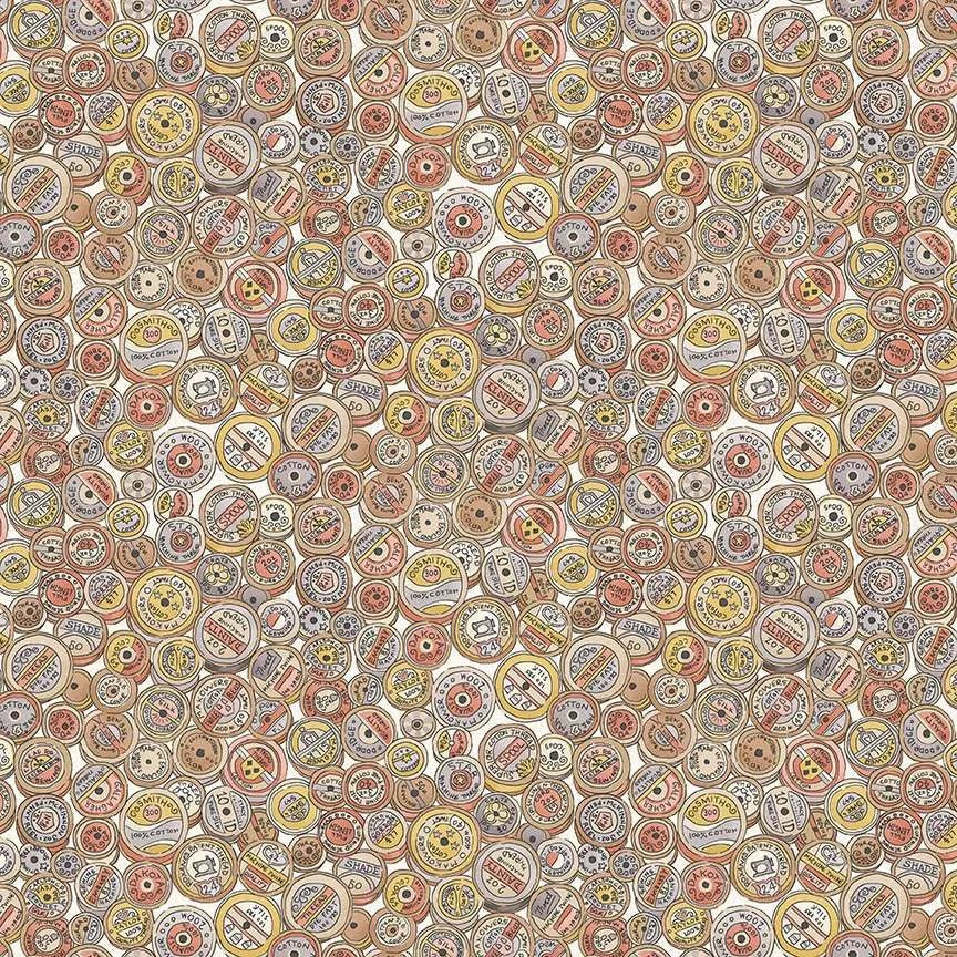 makower fabrics | patchworkstoff | atelier | spool cream - floydthefox