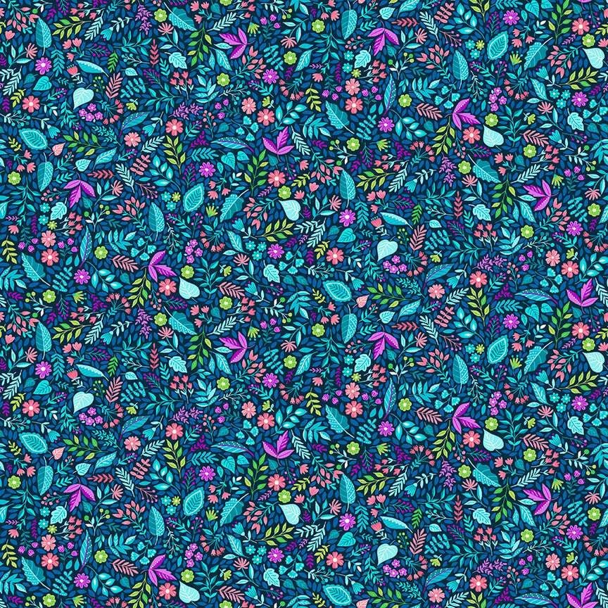 makower fabrics | tropica | foliage blue - floydthefox