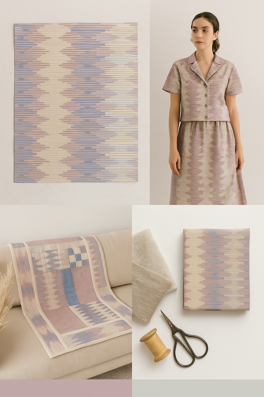 cotton+steel basics | arroyo sol | paski zachodu słońca mauve