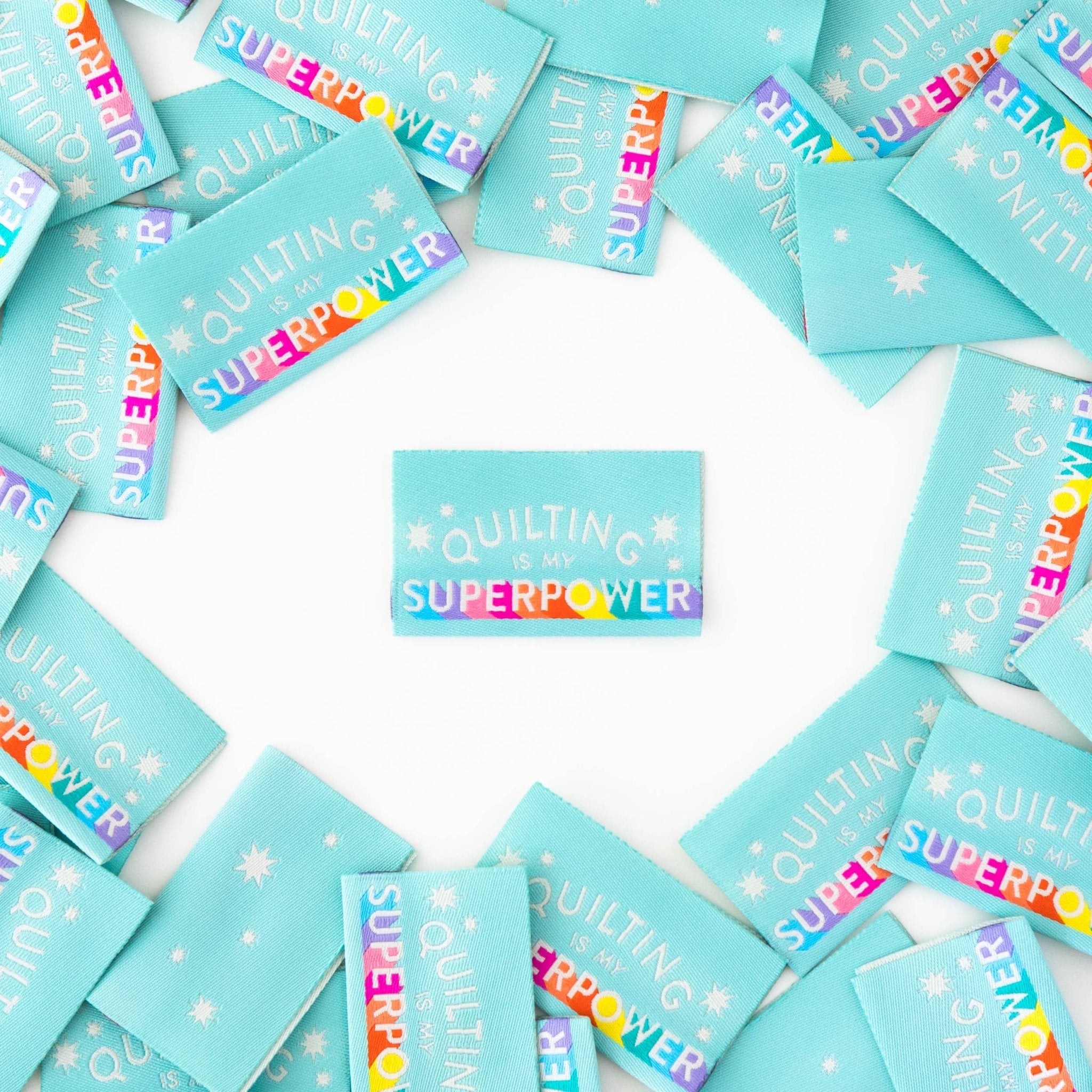 Quilting is My Superpower - Sewing Woven Clothing Label Tags - floydthefox