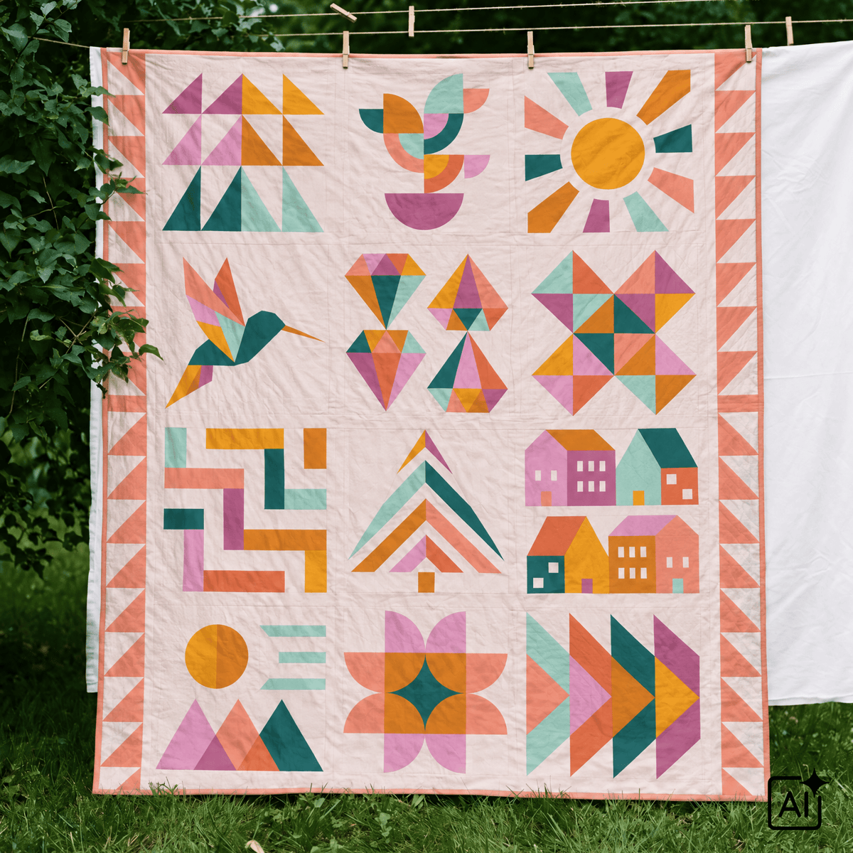 quiltkit | eudaimonia studio | hand + soul 2027 block of the month | desert sunrise - floydthefox
