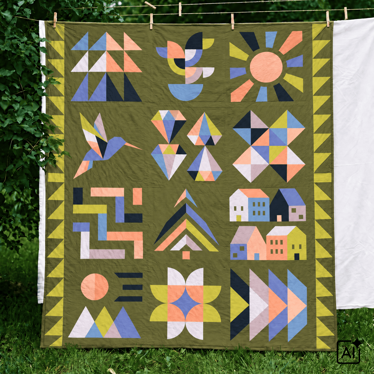 quiltkit | eudaimonia studio | hand + soul 2027 block of the month | floyd the fox edition - floydthefox